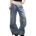 Waist Straight Leg Jeans Unisex High Street Design Loose Slimming Wide Leg Pants