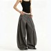 High-End Drapey Casual Loose Streetwear Wide-Leg Pants with Button Closure