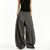 High-End Drapey Casual Loose Streetwear Wide-Leg Pants with Button Closure