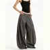 High-End Drapey Casual Loose Streetwear Wide-Leg Pants with Button Closure