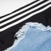 Fake two color blocked denim pants