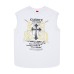 Cross letter wide shoulder vest