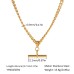 Hip Hop Punk Stainless Steel T-Bar Pendant Fried Dough Twists Chain Cuban Chain Necklace