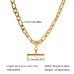 Hip Hop Punk Stainless Steel T-Bar Pendant Fried Dough Twists Chain Cuban Chain Necklace