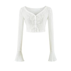 V-neck waist cinched top