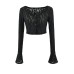 V-neck waist cinched top