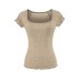 Slim fit round neck top for women