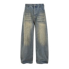 Hot stamping full print wide leg denim pants Hot stamping full print wide leg denim pants