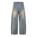 Hot stamping full print wide leg denim pants Hot stamping full print wide leg denim pants