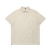 Solid color floral jacquard casual short sleeved shirt