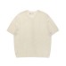 Solid color jacquard hollow knitted short sleeved shirt