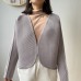 High-end Pleated Slim Fit Casual Cardigan with Shell Long Sleeve Coat