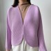 High-end Pleated Slim Fit Casual Cardigan with Shell Long Sleeve Coat