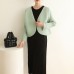 High-end Pleated Slim Fit Casual Cardigan with Shell Long Sleeve Coat