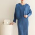 High-end Pleated Slim Fit Casual Cardigan with Shell Long Sleeve Coat