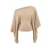 Slanted shoulder long sleeved irregular top