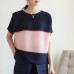 High-end Pleated Fashion Spliced Casual Irregular Plus Size Loose T-shir