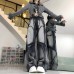 Retro Dark Style Raw Hem Washed High Street Wide Leg Straight Pants