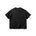 Stripe Textured Knit Short Sleeve Men's Casual Loose Top