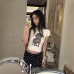 Women's dog print polka dot regular shoulder top
