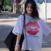Design Lip Print Unique Personality Pure Cotton
