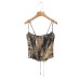 Spicy girl leopard print gold satin fishbone suspender top Spicy girl leopard print gold satin fishbone suspender top
