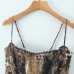 Spicy girl leopard print gold satin fishbone suspender top Spicy girl leopard print gold satin fishbone suspender top