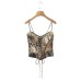 Spicy girl leopard print gold satin fishbone suspender top Spicy girl leopard print gold satin fishbone suspender top