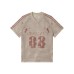 Color blocking numbers stars letters printed mesh short sleeves Color blocking numbers stars letters printed mesh short sleeves