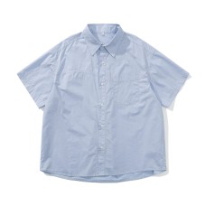 Color Block Design Loose Casual Unisex Short Sleeve Shirt