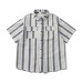 Striped Pocket Spliced Loose Short Sleeve Work Shirt Striped Pocket Spliced Loose Short Sleeve Work Shirt