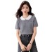 Cute and Sweet Style Peter Pan Collar Short-sleeve Knit Top for Women