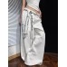 Street Style Pattern Print Detachable Ribbon Multi-Wear Wide Leg Pants