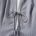 Striped versatile shirt collar tied top