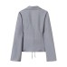Striped versatile shirt collar tied top