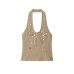 Pure desire style buckle embellished ribbed top