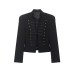 Tailored suit jacket with shoulder pads
