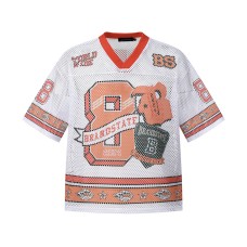 Digital printed V-neck short sleeved t-shirt