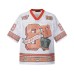 Digital printed V-neck short sleeved t-shirt