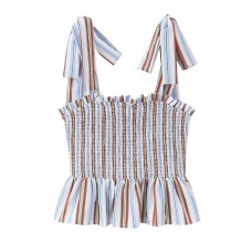 Pure striped honeycomb plaid top Pure striped honeycomb plaid top