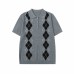 Diamond Jacquard Casual Commute Knit Polo Short Sleeve Men