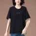 Round neck embroidered short sleeved top for women Round neck embroidered short sleeved top for women