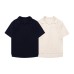Solid Color Preppy Loose Casual Linen  Polo Short Sleeve Men
