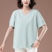 V-neck short sleeved top