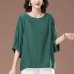 Round neck short sleeved top