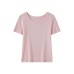 Shoulder round neck solid color slim fit top