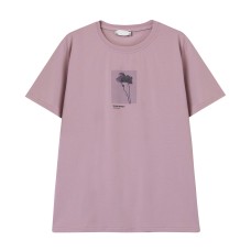 Round neck short sleeved top for women