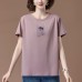 Round neck short sleeved top for women