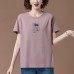 Round neck short sleeved top for women
