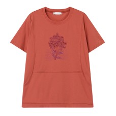 Embroidered round neck short sleeved top Embroidered round neck short sleeved top
